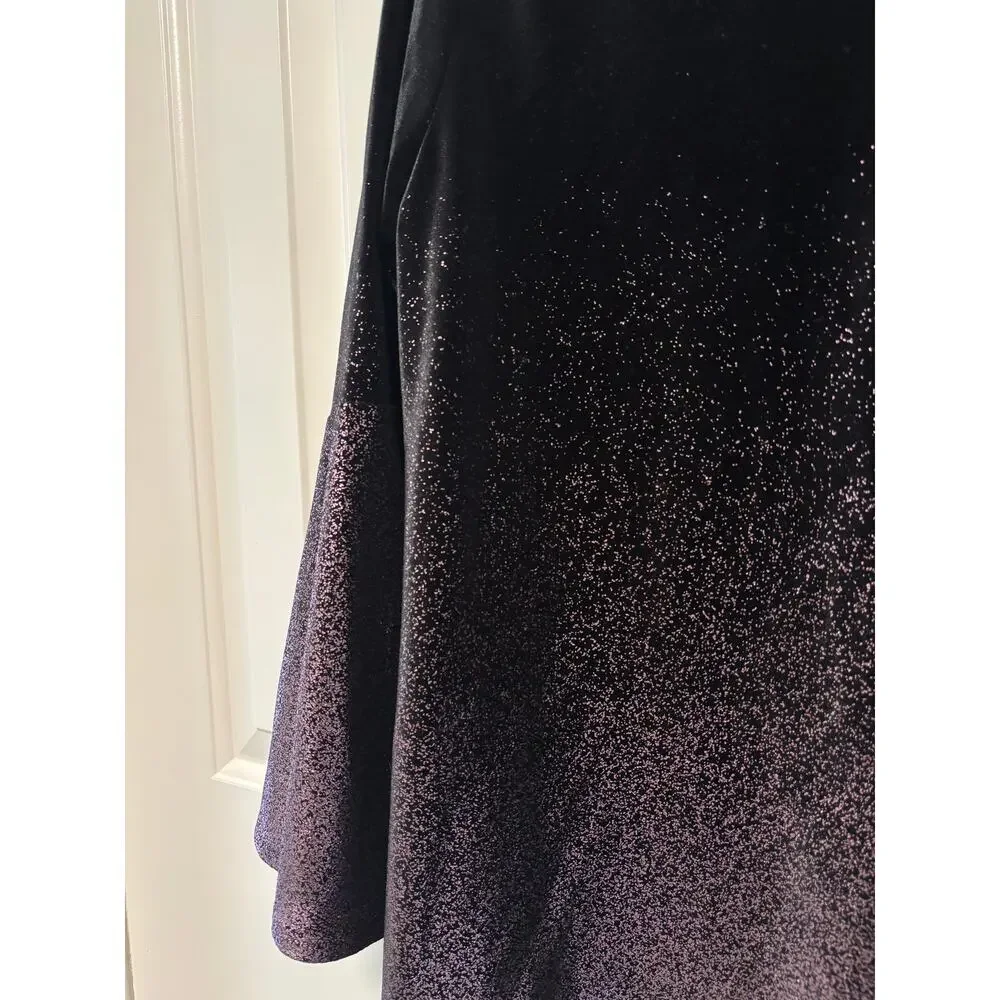 Alfani Black & Purple Velvet Bell Sleeve Tunic 1X - Picture 10 of 10